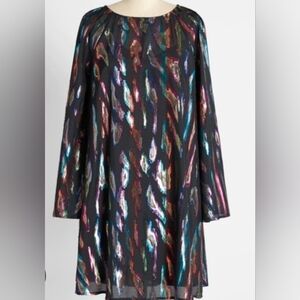 Modcloth Shimmering Purple and Black Dress